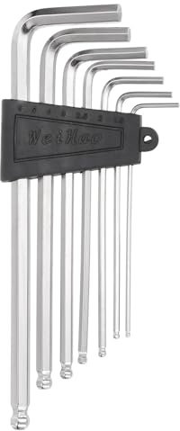 sourcing map 7pcs Ball End Hex Key Wrench Set 1.5/2/2.5/3/4/5/6mm 45# Steel L-Shape Hexagon Metric Wrenches Repairing Tool for Home DIY Bike Motorcycle Repair