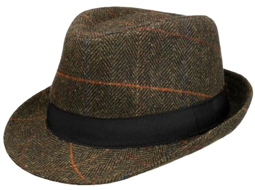 LIPODO Brisburgh Cappello Trilby a Quadri Fascia unicolore Uomo Autunno Inverno