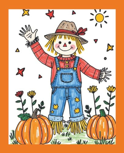 Scarecrow Handwriting Practice Paper: Learning to Write Notebook | 100 Pages | Fall and Halloween Cover