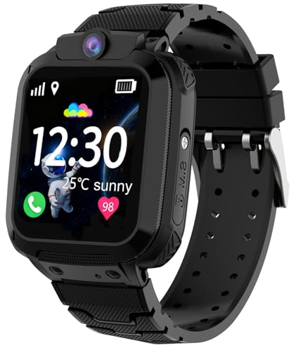 Montre Connectée Enfant GPS, IP68 Montre Connectée Enfant Téléphone Appel, SOS, Mode Classe, Voix Chat, Jeux, Réveil, Clôture GEO, Calculatrice, Caméra, Smartwatch Enfants Cadeau pour Garçon Fille