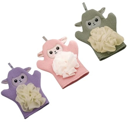 Alipis 3stücke Duschhandschuhe Junge Mädchen Körperpeelings Badehandschuhe Duschschaum-werkzeuge Duschhandtücher Junge Mädchen Körperpeelings Duschschaum-werkzeuge