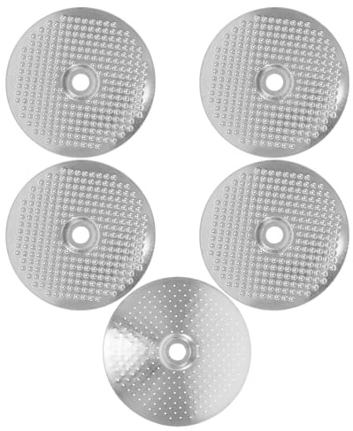 KICHOUSE Lot de 5 Filtres à Café Réutilisables en Acier Inoxydable 42 CM Diamètre Disque Filtrant Compatible Porte-Filtre sans Fond pour Machine Expresso Passoire Solide et Facile à