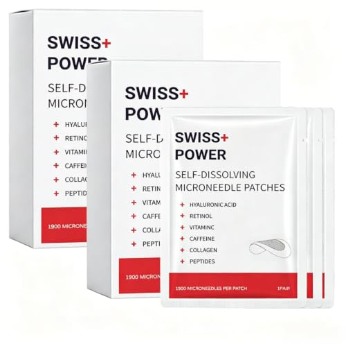 2026 Swi-ss Power Patch Occhi Con Microaghi - Patch Occhi Antirughe Donne e Uomini, Riduce Occhiaie, Borse E Rughe, Patch Contorno Occhi Antirughe Per Una Cura Quotidiana (2Pack)