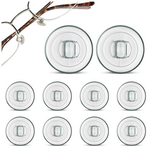 Plaquettes De Nez en Silicone Haut De Gamme Forme Ronde À Clipser | 9 Mm/0.35'' | 5 Paires | Accessoires pour Lunettes De Vue, De Soleil et De Lecture