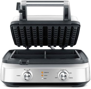 Breville BWM604BSS Smart Square Waffle Maker, 4 Slice Capacity, Brushed Stainless Steel