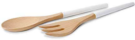 ROMINOX Geschenkartikel Salatbesteck // Moreno – Salatbesteck in harmonischer Optik, weiße Farbe und natürliches Buchenholz; Maße: ca. 30 x 5.5 x 1.5 cm