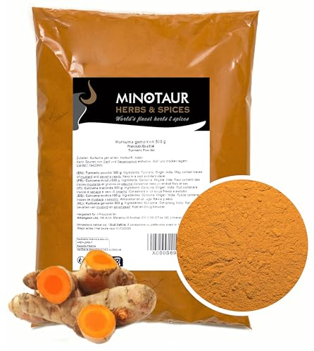Minotaur Spices | Kurkuma gemahlen, Kurkumapulver mild, 2 x 500g (1 Kg)