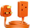 EXTRASTAR 1 Way Gang Single Socket Mains Power Extension Lead 13A Fused UK 3Pin Plug - 10 Metre Cable, Orange