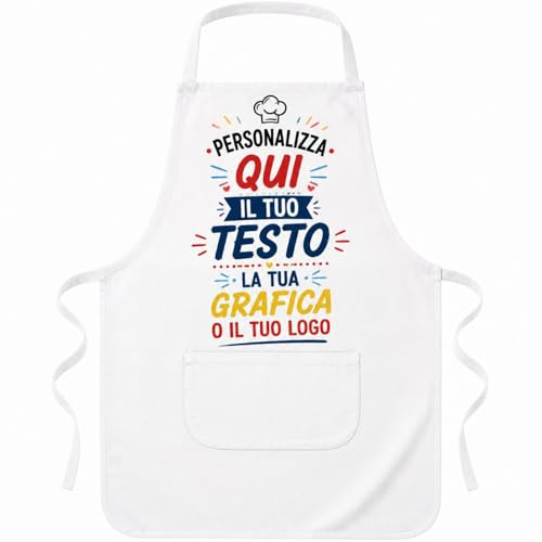Gruppo Veneziano - Grembiule da cucina personalizzato - Personalizza ora il tuo grembiule da cucina con Nomi, Testi , loghi - 100% made in italy