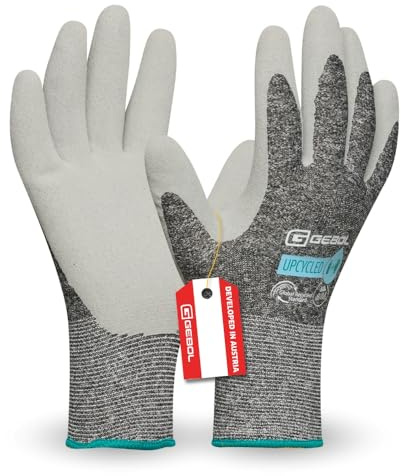 Gebol Upcycled Winter, 1 Paar Arbeitshandschuhe aus recycelten PET-Flaschen, Latex-Beschichtung, Gartenhandschuhe für Montage & Werkstatt, für Herren, Gr. XL/10