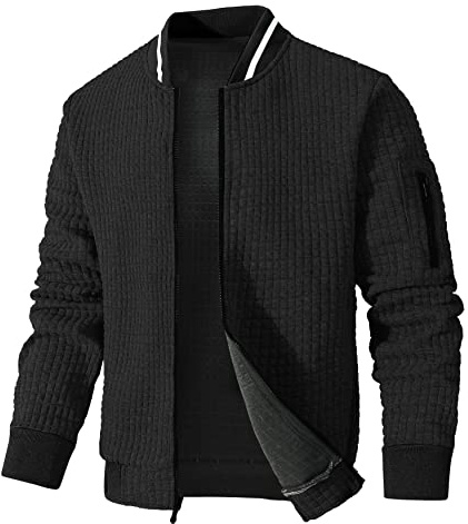 SAVKOOV Mens Lightweight Jacket Casual Bomber Jacket Varsity Coat