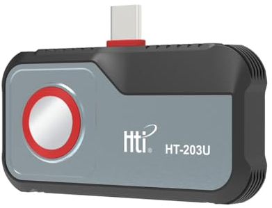 256X192 IR Résolution Hti HT-203U Caméra thermique pour téléphone Android - Plan focal infrarouge non refroidi à l'oxyde de vanadium, 8 palettes de couleurs, Appareil photo et vidéo
