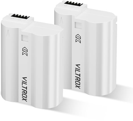 VILTROX EN-EL15C 2 Pack Kamera-Akku Battery Wiederaufladbarer Akkupack 2400mAh USB-C für Nikon D500 D600 D610 D750 D780 D800 D800E D810 D810A D850 D7000 Z8 D7100 D7200 D7500 Z5 Z6 Z7 Z6II Z7II Zf
