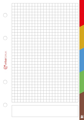 10x Interdruk Ringbucheinlagen mit Register A4 kariert 50 Blatt 5tlg