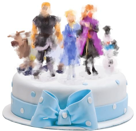 5 Pcs Action Figure, Princess Snowflake Cake Toppers Toys Figures Cute Doll Toy Set Cake Decorations Party Decorations Birthday Kid for Boys Children Kids