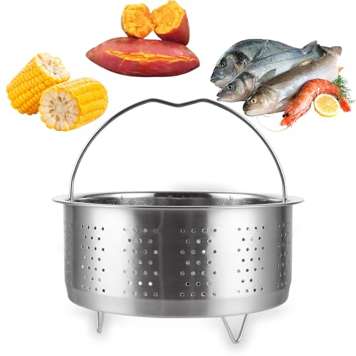 LDXDRU Vaporera de 18 cm de diámetro, acero inoxidable, para cocer al vapor, olla de vapor, cesta de acero inoxidable, olla a presión, piezas de repuesto, cesta de vapor, cesta de arroz, vaporizador