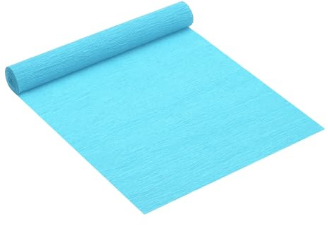 PATIKIL 2,5 m Crepe pappersrulle, 1 rulle 25,4 cm bredd mjukt pappersark för hantverk blomtillverkning omslagsfest födelsedag bröllop dekoration prydnad, blå