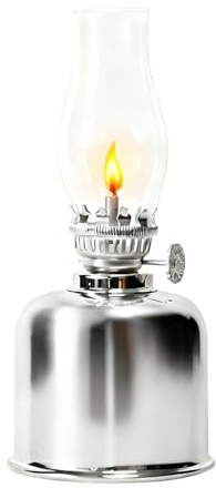 Glas Petroleumlampe Für Innenräume, Öllampen Aus Glas, Einstellbare Helligkeit, Vintage Petroliumöllampe, Retro Offene Flamme Öllampe, Retro Petroleumlampe Für Garten Haus Esszimmer