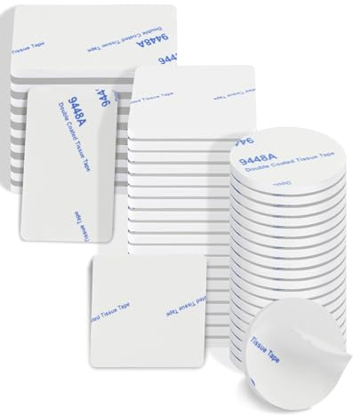 Acual 50 Cuscinetti Adesivi Extra Forti Biadesivi,Nastro Biadesivo Impermeabile,Pad Adesivo in Schiuma per Montaggio a Parete,Tappeti,Poster,Specchi,3 Forme (Quadrato/Tondo/Rettangolare)