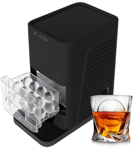 Whiskey Spherical Ice Machine, Auto Self-Cleaning, Crystal Clear Ice Ball Maker, 84 Spheres Per Day Capacity, Countertop Ice Maker for Home/Bar