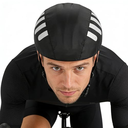 Cubierta de casco de bicicleta,Protector De Cabeza Antiviento Con Bandas Reflectantes - Con Tiras Reflectantes Y Cubierta Impermeable Y Antiviento Para Casco De Ciclismo,Para Hombres Adultos Jóvenes A