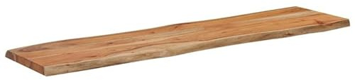 Eleganz Tablero de mesa de madera maciza de acacia, 160 x 40 x 2,5 cm, con superficie natural, borde rectangular para árbol, cocina, salón u oficina, duradero y elegante