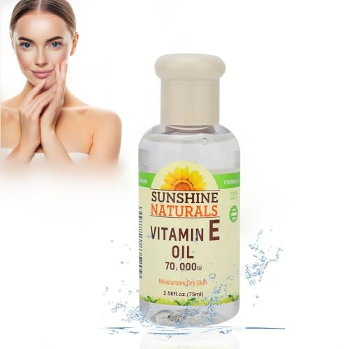 Huile de Vitamine E Visage Cosmetique, Vitamine E Essence Huile Blanchiment, Hydratant Soins du visage Hydratant 75ml (bouteille verte pour la matinée)