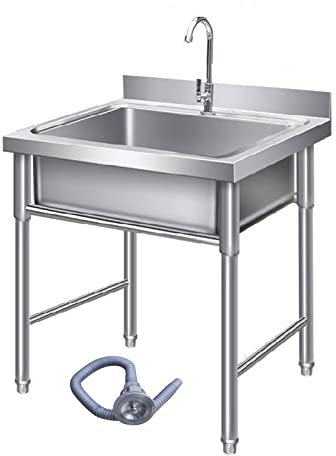 Evier de traiteur Natliedop Evier de traiteur Grand évier commercial en acier inoxydable sur pied, évier de traiteur, évier utilitaire pour garage, restaurant, buanderie Meubles de salle de lavage