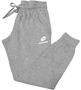 Lotto Pantalone Tuta Uomo LA 1105 Felpa, con Polsino al Fondo. Grigio M