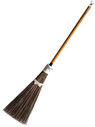 Nekenky Coconut Broom - 55 Inches Length, Heavy Duty Broom for Sweeping Patio, Garden, House, Garage and Other Outdoor Spaces.