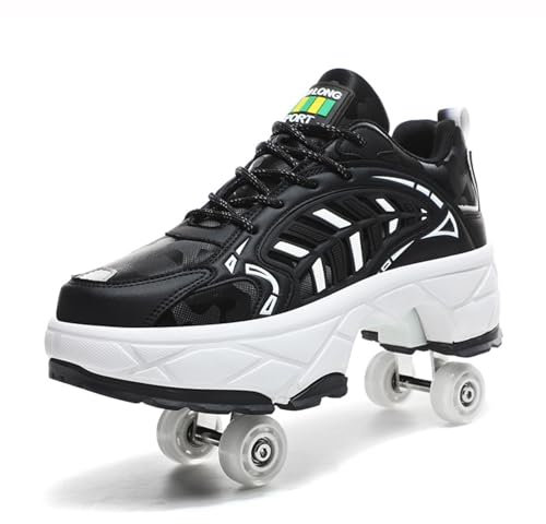 Roller Skates Women's Inline Skates Girls, Roller Skates Adjustable Trainers 2-in-1 Multi-Purpose Shoes Unisex Skates,42