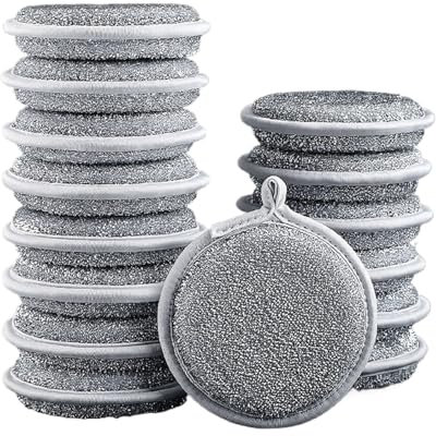 Bafnsiji Esponja para Lavar Platos, Esponjas para Fregar de Doble Cara, Esponja para Lavar Platos con Alambre de Doble Cara, Trapos de Limpieza para limpiadores de ollas Reutilizables, 15 Piezas