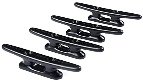 SweetSerenade 4Pack 4 Inch Black Boat Cleat Kayak Cleats Boat Dock Cleats Boat Kayak Canoe Cleat Black Strong Nylon Cleats