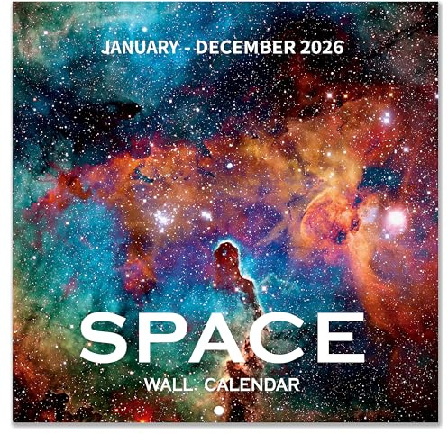 2026 Calendar - Space Calendar 2026, 12 Month to View from Jan 2026 - Dec 2026, 12 x 24 (Open), Unruled Blocks(1.2 x 1.7), 12 Images of Space