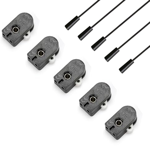 ORION LIGHTSTYLE Interruttore a tirante con cavo, interruttore di ricambio per lampade da terra, lampade da tavolo, lampade da parete, colore nero, 5 pezzi