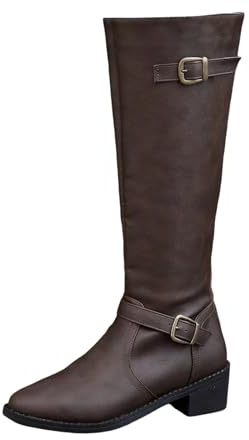 Botas Mujer Invierno Bota de Cana Alta con Tacon tacón bloque comodas y Elegantes Acabado en Antelina cómodos botines para actividades al aire