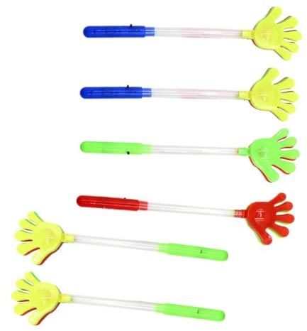 Gatuida Aplausos De Mano Brillantes y Generadores De Ruido para Fiestas, 6 Piezas De Plástico, Colores Aleatorios, Accesorios para Animar Cumpleaños, Carnavales y Eventos Deportivos