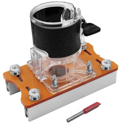 2 in 1 Wood Router Base,Invisible Fastener Slotting Bracket, Wood Trimmer Router Tool, Aluminum Alloy Woodworking Multifunctional Compact Palm Mortising Jig for Inside Diameter 65mm Trimming Machine