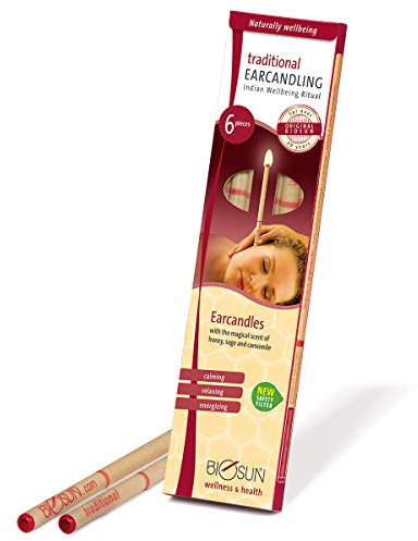 6 Pieces (3 Pairs) Original BIOSUN earcandles/Ear Candles incl. Security-Filter. with The Magical Scent of Honey, sage and Camomile.