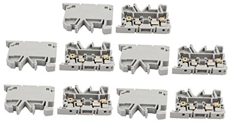 uxcell 10Pcs ASK1EN DIN Rail Mount Fuse Holder Terminal Block 500V 4mm2 Cable Gray
