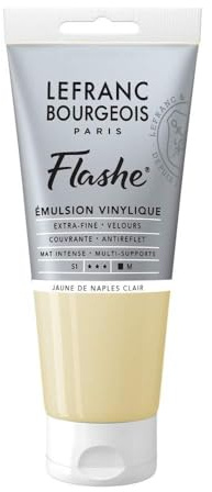 Lefranc & Bourgeois 300562 Flashe akrylfärg, neapelgul ljus, 80 ml rör – vinylfärg