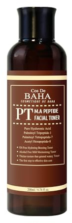 Cos De BAHA Peptide Toner 200ml w Matrixyl 3000 & Argireline - Korean Skin Care for Anti Wrinkles