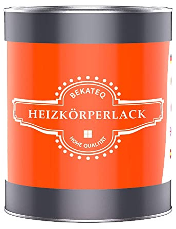 Heizkörperlack Rotbraun 1l - hitzebständiger Heizungslack, Metallschutzlack, Heizkörperfarbe hochdeckend, geruchsarm, lösemittelfrei, schnelltrocknend, einfache Verarbeitung - BEKATEQ BE-903