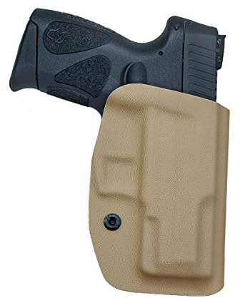 OWB Kydex Pistolenholster Waffenholster Für: Taurus G2C 9mm & Millennium PT111 G2 / PT140 Pistole Pistolenhalfter Waistband Outside Carry Waffentasche Pouch Bund außen tragen (Tan, Right Hand Draw)