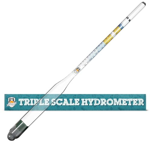 Fermentaholics Triple Scale Hydrometer – Measure and Monitor Specific Gravity, Brix, Potential Alcohol, and ABV in Wine, Beer, Mead, Cider, and Other Homebrewed Drinks