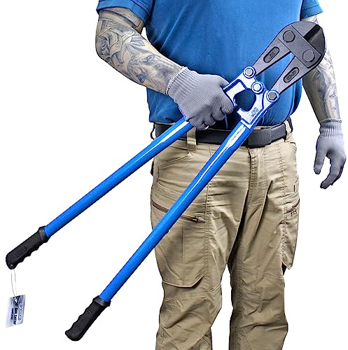 SPENDINS Cortador de pernos de 30 pulgadas con cuchillas de acero de aleación Cr-Mo forjadas, capacidad de corte de 13 mm, con mango ergonómico, cortador de metal resistente para barras de refuerzo,