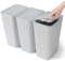 JOTOM 3er Set Mini Mülleimer Badezimmer mit Pop-Up Deckel, 10L moderner Abfalleimer Papierkorb Trash Bin, Abfallkorb Geeignet für Wohnzimmer, Schlafzimmer, Küche, WC, Büro (Grau)