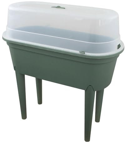 Carousel Home Green Mini Greenhouse Raised Planter With Cover Grow Table | Indoor Outdoor Propagation Planting Table | Standing Garden Veg Planter Green House - 84x77x37cm
