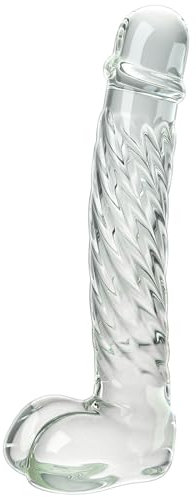 18.5CM Glas Dildo für Frauen,Roluck Kristall Realistischer Penis Analdildo G-Punkt Stimulation Buttplug Analsexspielzeug Glasdildo Sex Spielzeug für Männer Frauen