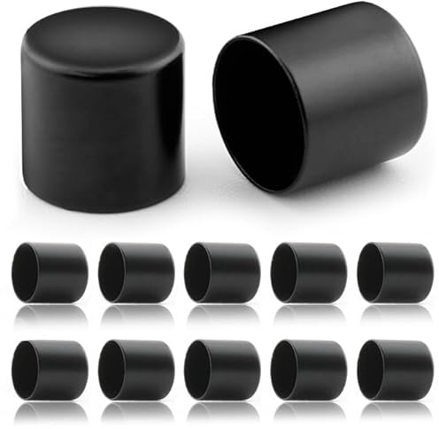 Ganzoo tapones de metal, 10 unidades, para cuerda PPM 10 mm, negro, abiertos para encolar, remate limpio y sujeto para extremos en correa de perro, collar, cadena, cordón, joyería y trabajos con tau